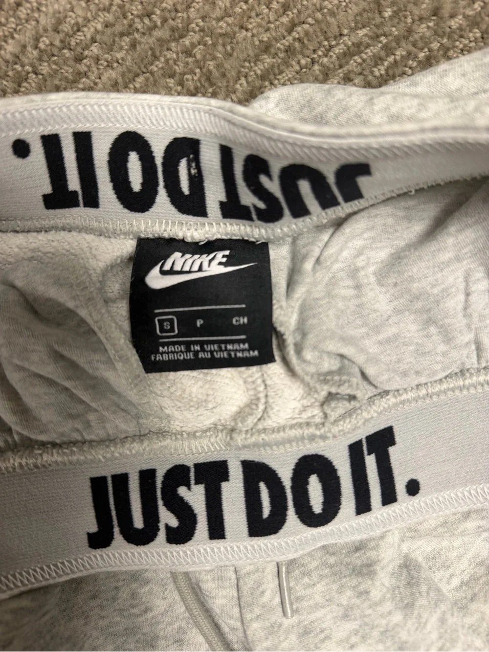 Nike Light Gray Kids Jogger Pants with White Logo